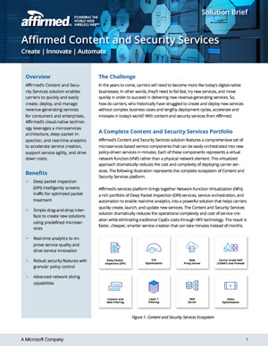 Cover: Affirmed Content and Security Services